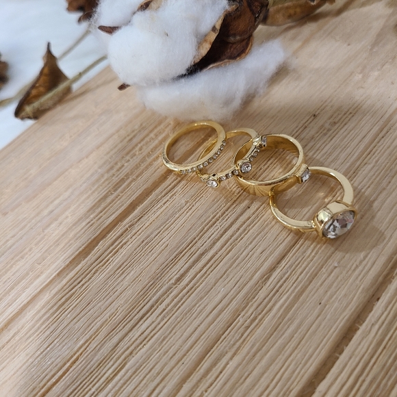 Jewelry | Newgorgeous 4 Stackable Rings In Gold | Poshmark